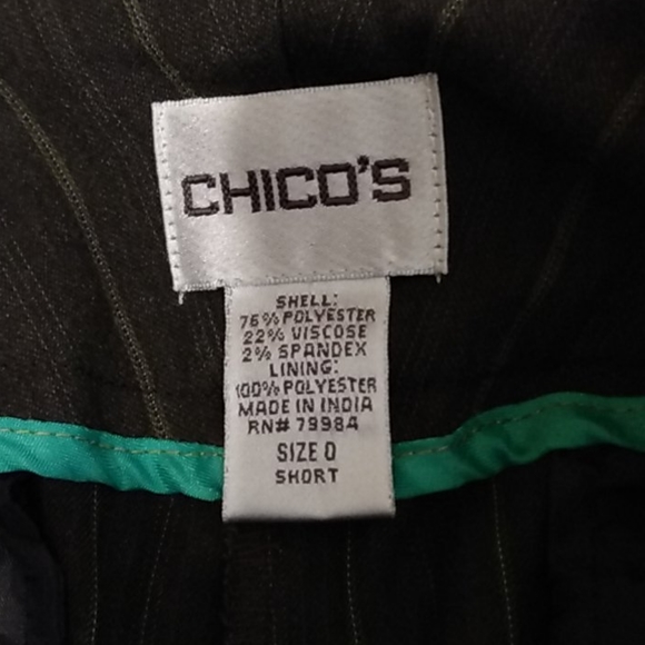 Chico’s Gray Pinstripe Dress Pants Women’s 0 Short Bootcut Career Work - Picture 6 of 10